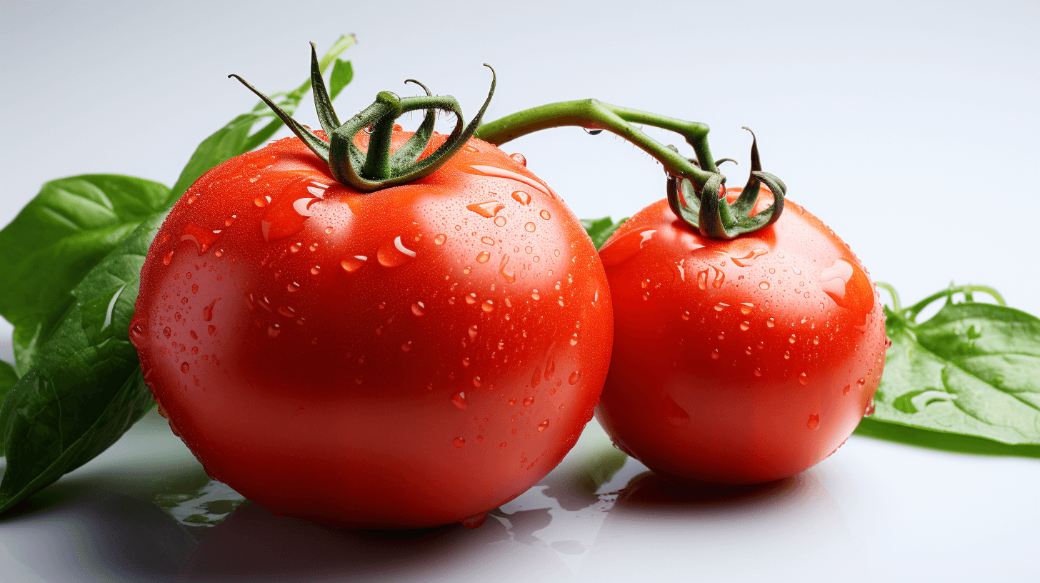 vetted-red-tomatto-with-green-leaves